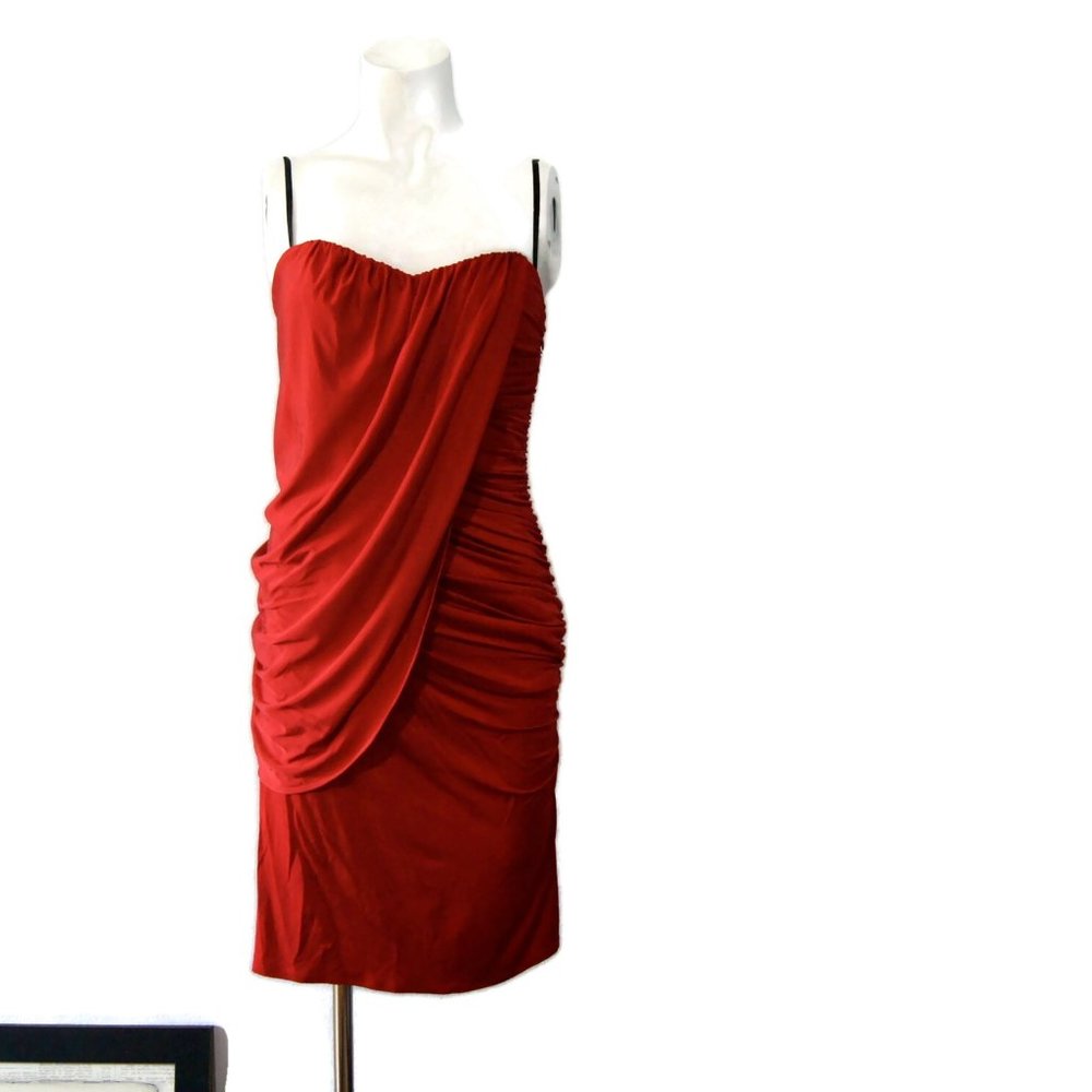 Laundry by Shelli Segal Women's Dress Red Size 4 Draped Ruched